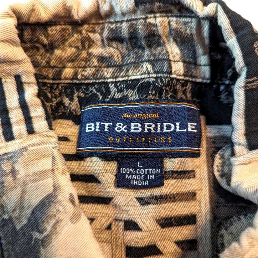 Men's Bit & Bridle Outfitters Long Sleeve Button Up Shirt Size Large